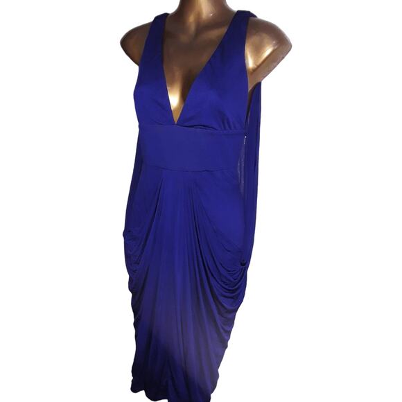 NWT Versace Early 2000's Draped Panel Back Grecian Cocktail Dress Sz 42 - Picture 9 of 13